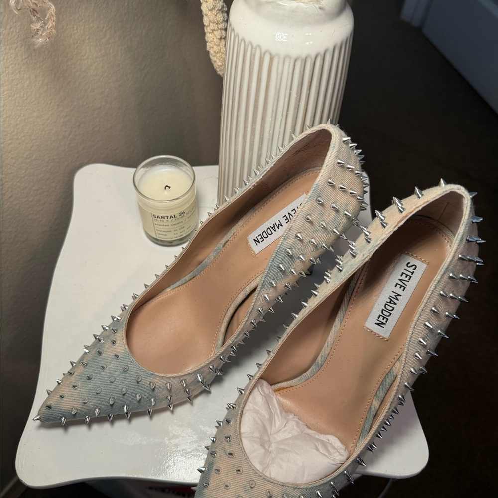 Steve Madden Denim Spiked Heels